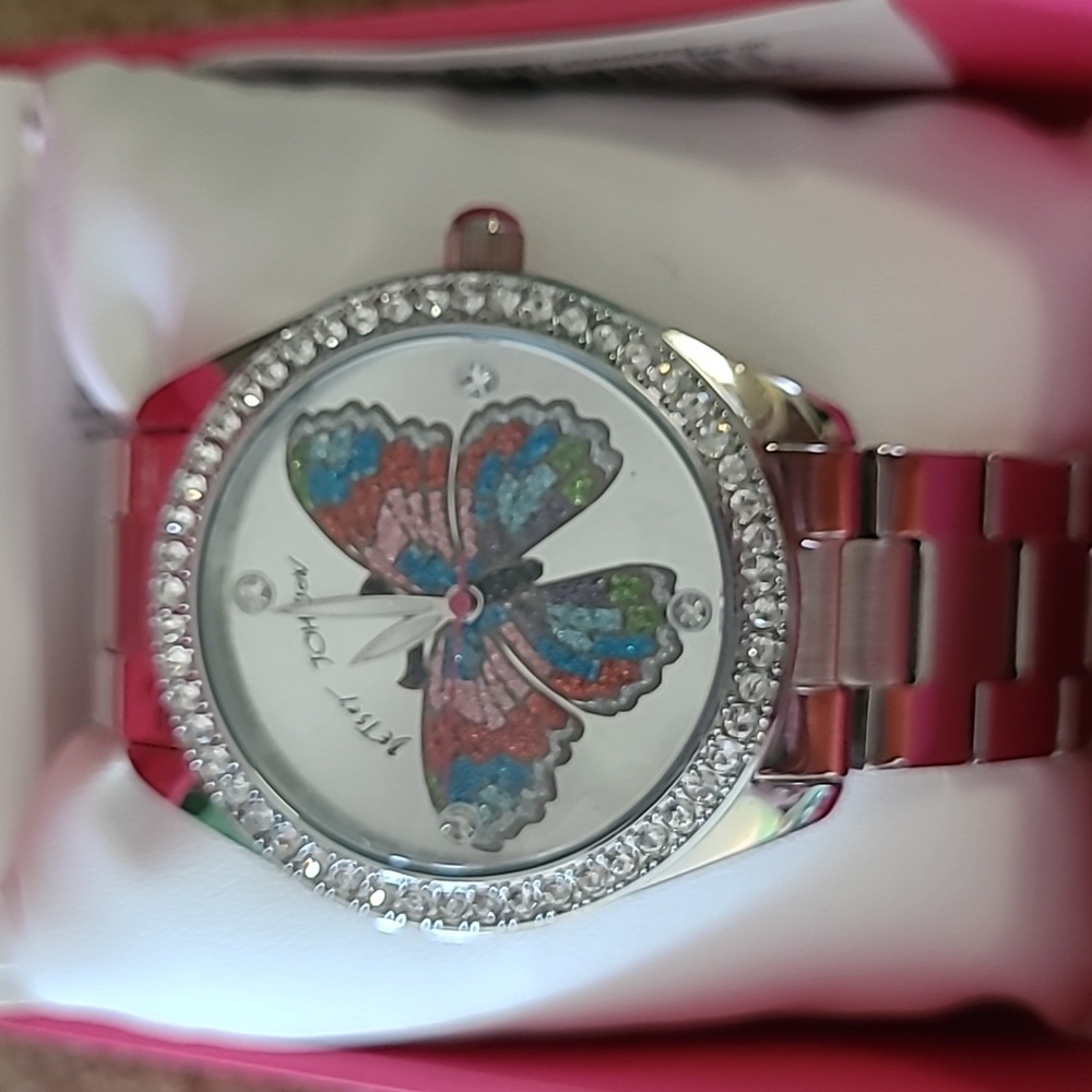 Betsey Johnson Butterfly Watch with simulated stones